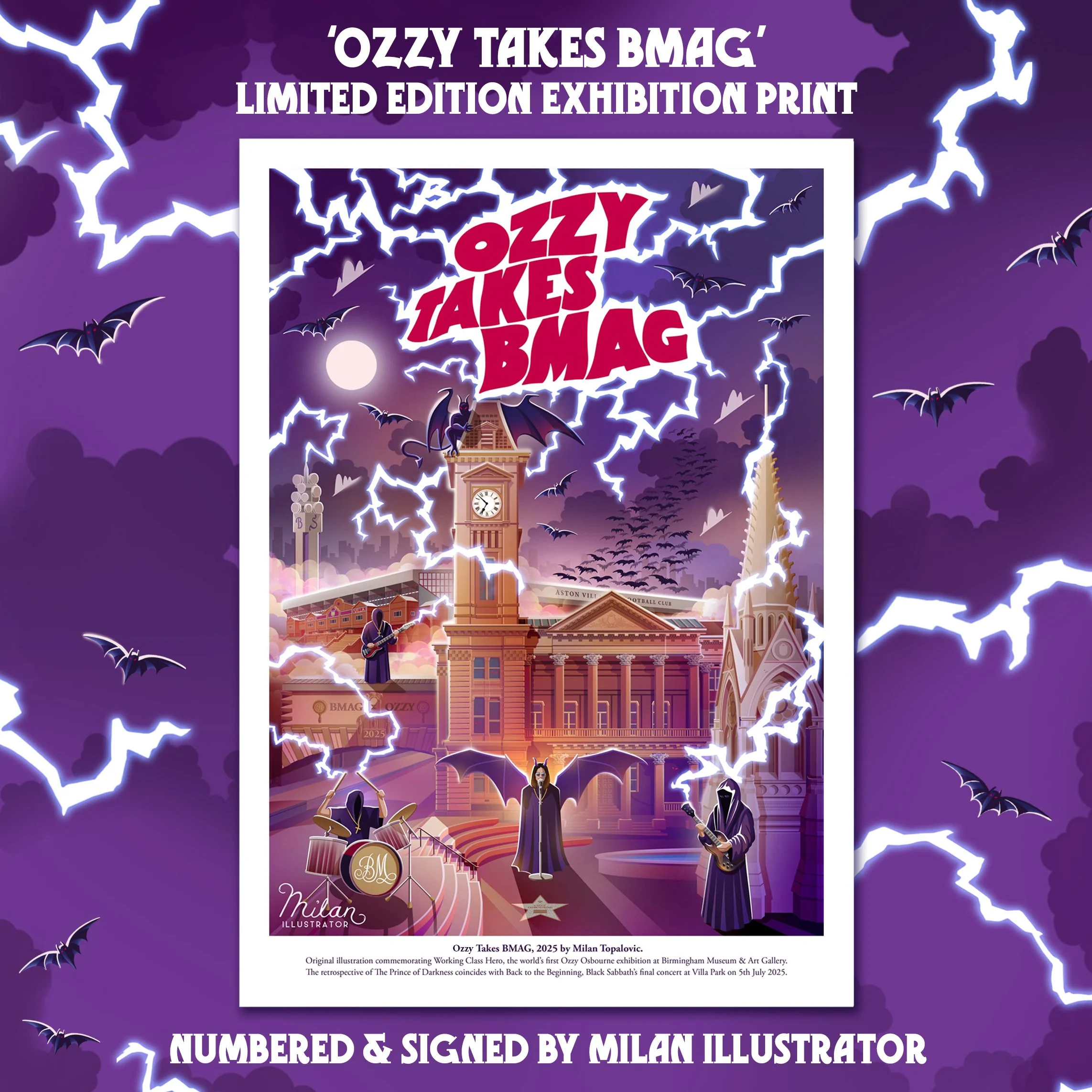Ozzy Takes BMAG Official Exhibition Print — Milan Illustrator